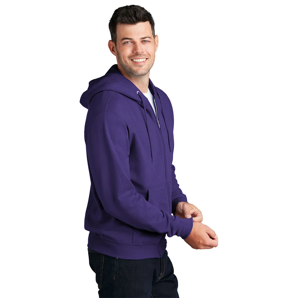 Port & Company® Core Fleece Full-Zip Hooded Sweatshirt - Purple