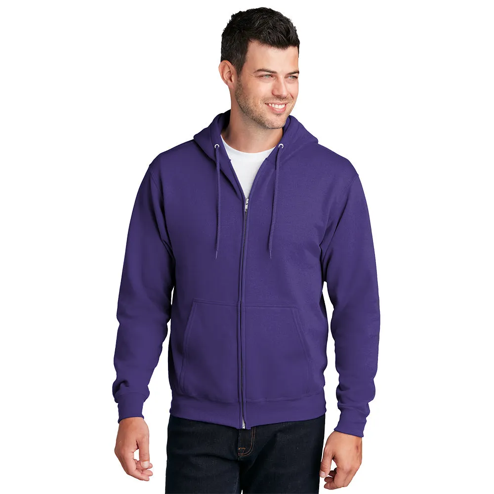 Port & Company® Core Fleece Full-Zip Hooded Sweatshirt - Purple