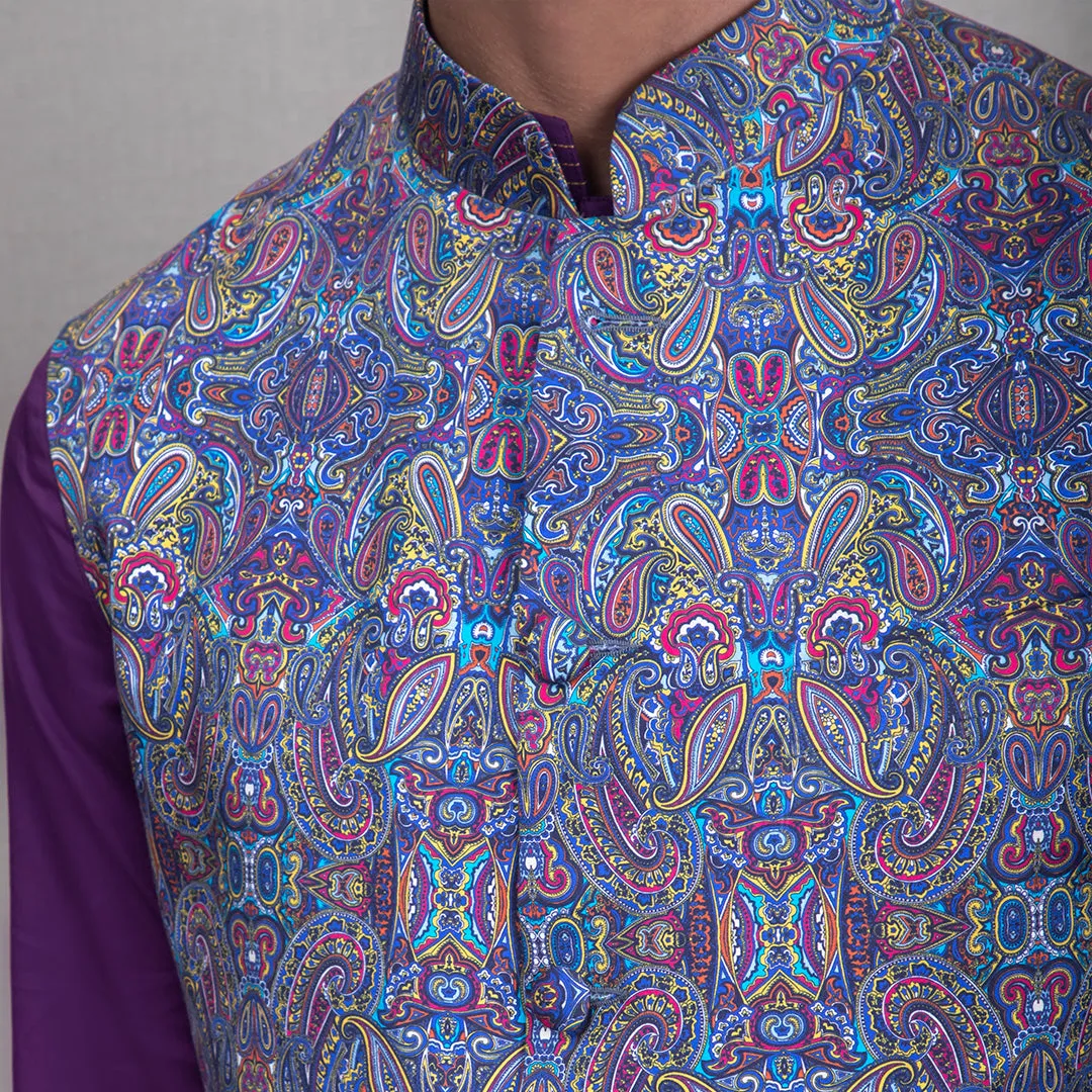 Rudransh Abstract Print Nehru Jacket