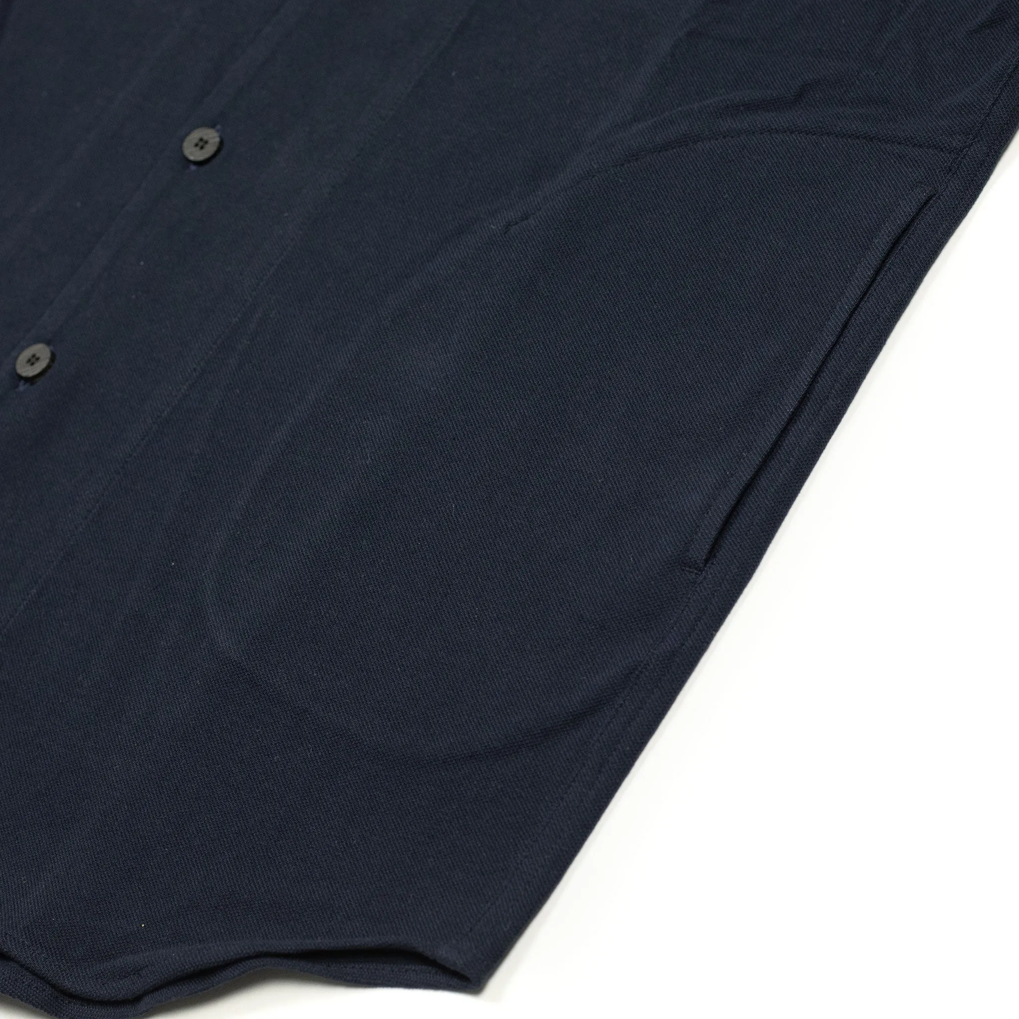 Short sleeve shirt jacket navy cotton pique