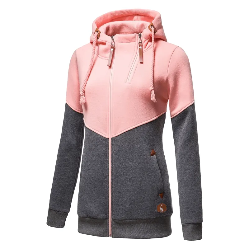 Stylish Two-Tone Zip Hoodie - Sporty Chic - SF2018