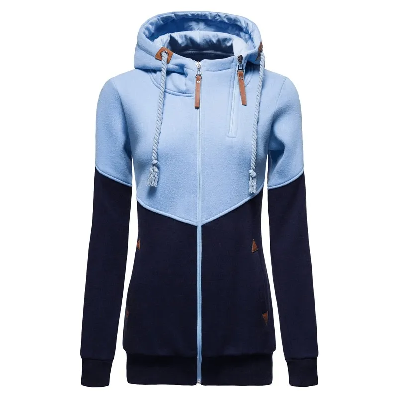 Stylish Two-Tone Zip Hoodie - Sporty Chic - SF2018