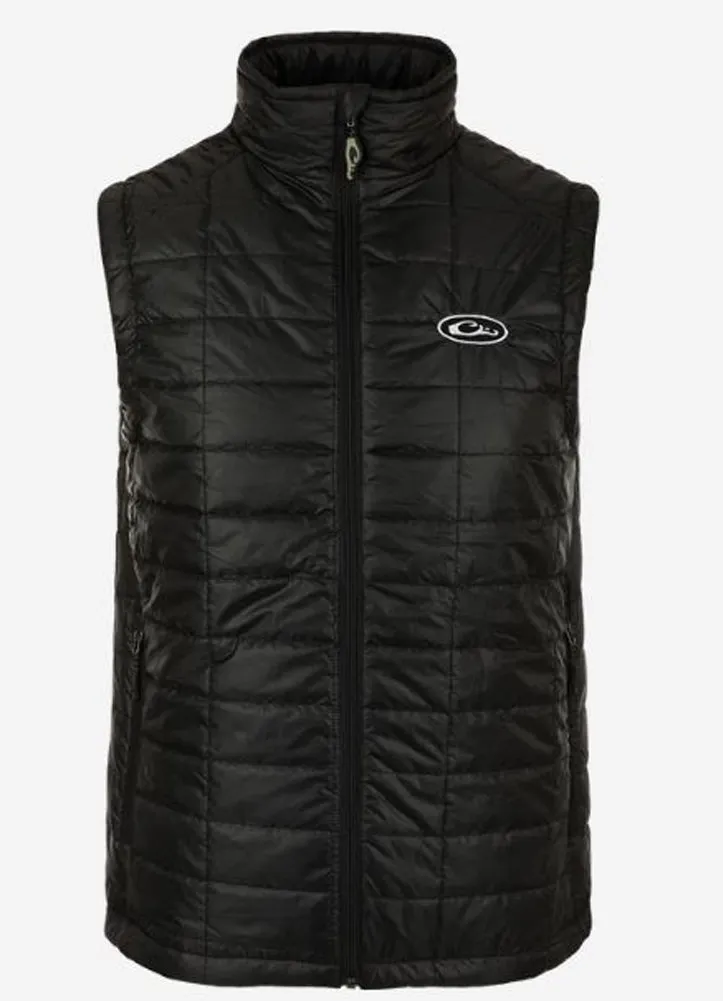 Synthetic Down Pac-Vest in Caviar Black by Drake