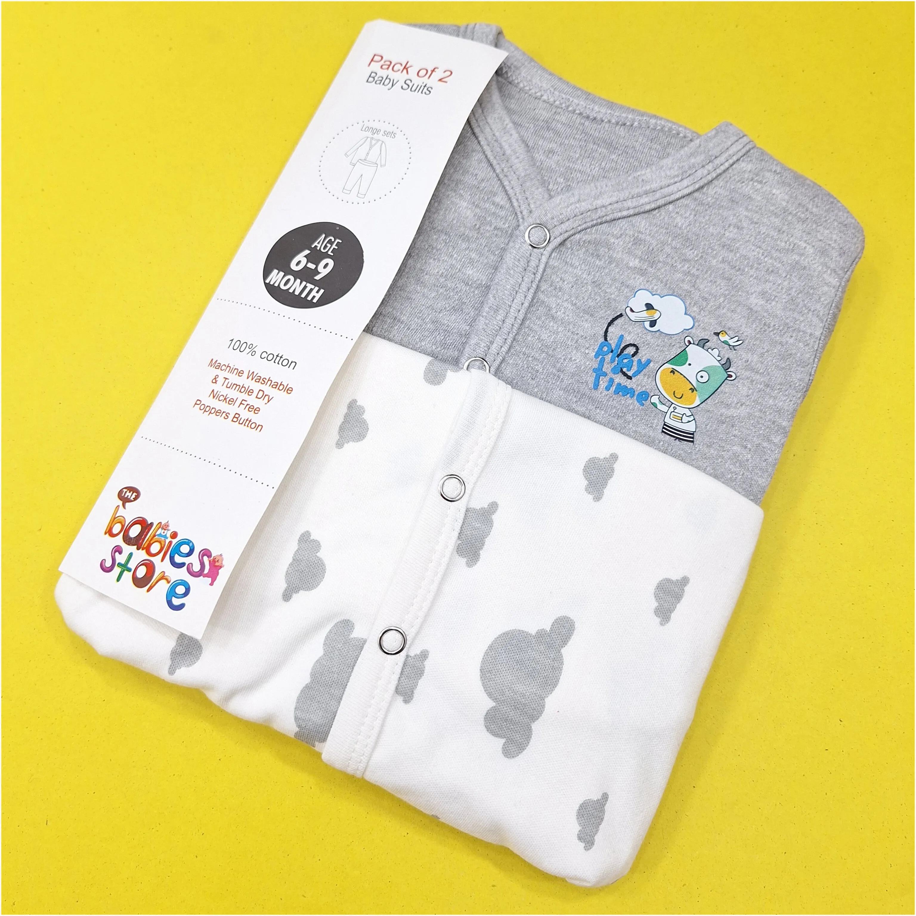 TBS - Pack of 2 - Night Suits - Grey & Clouds