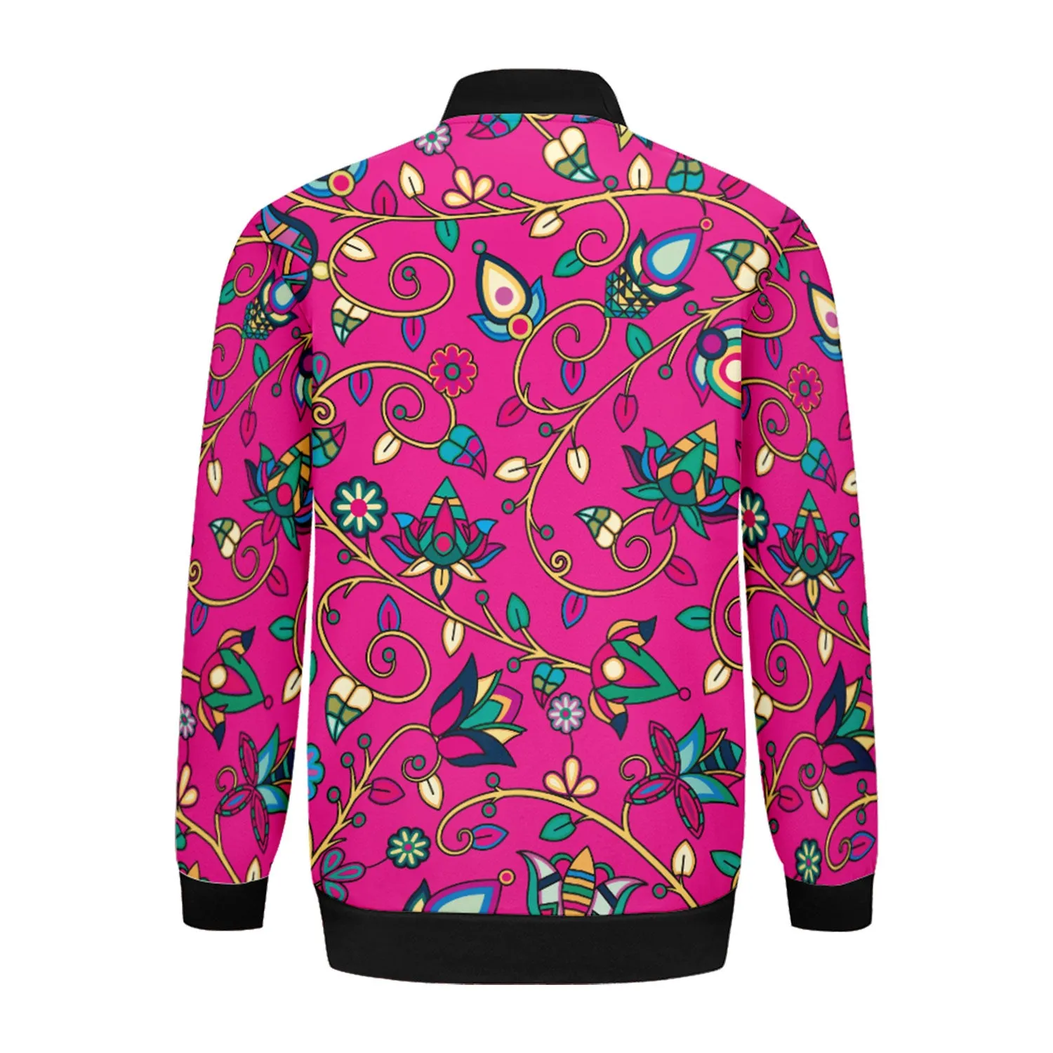 Thorny Path Pink Zippered Collared Lightweight Jacket