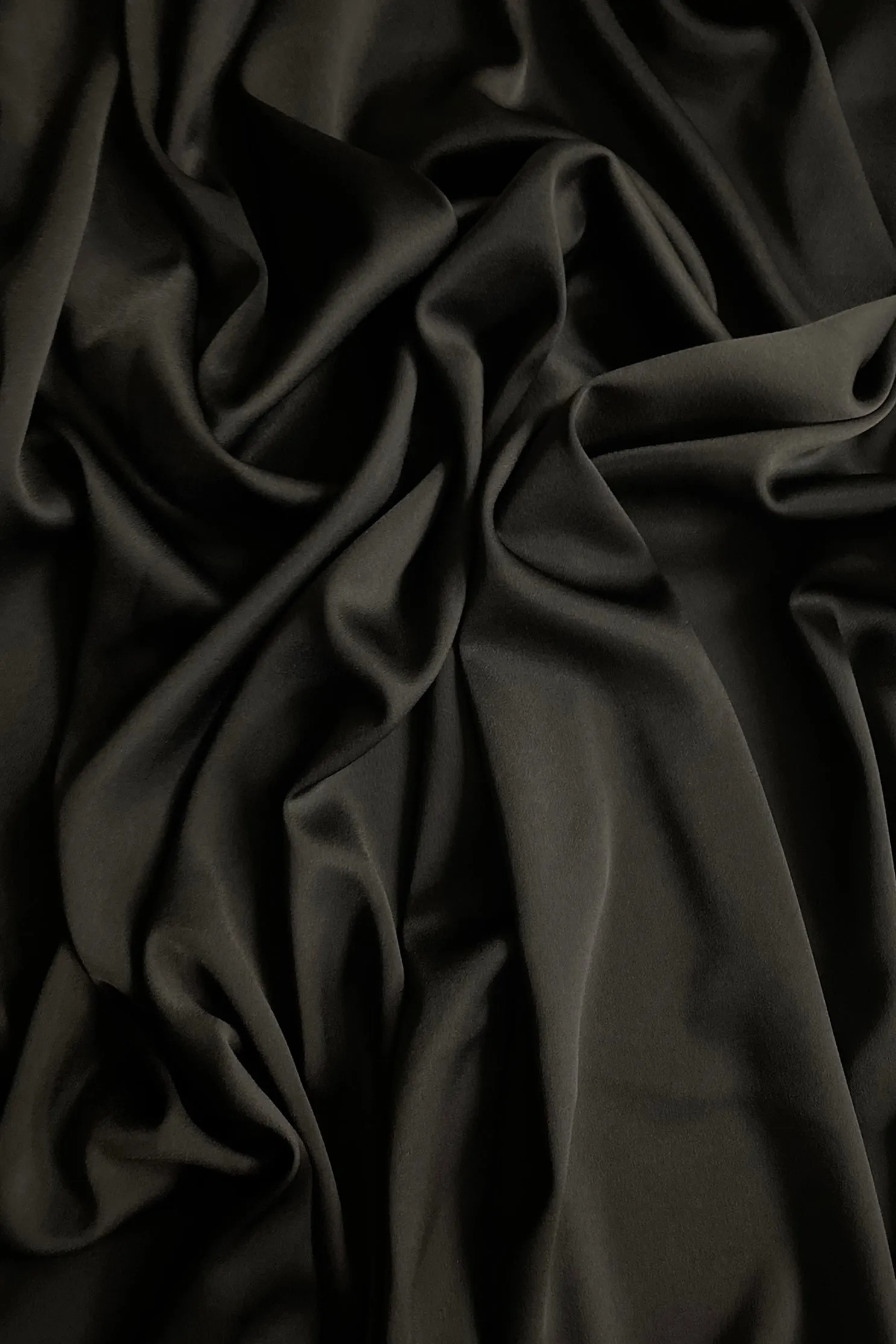 Triacetate Satin Backed Crepe in Black