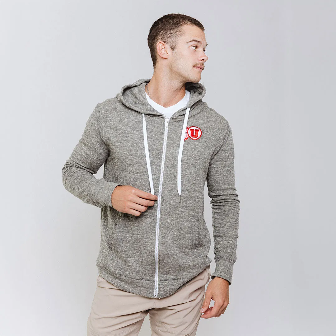 Utah Men's Campus Zip-Up, Grey