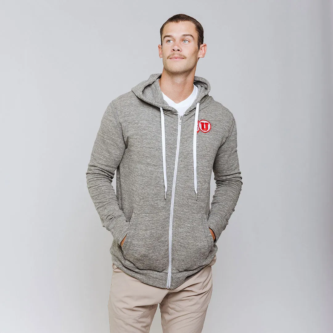 Utah Men's Campus Zip-Up, Grey