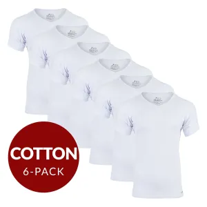 V-Neck Cotton Sweat Proof Undershirt For Men - White 6-Pack