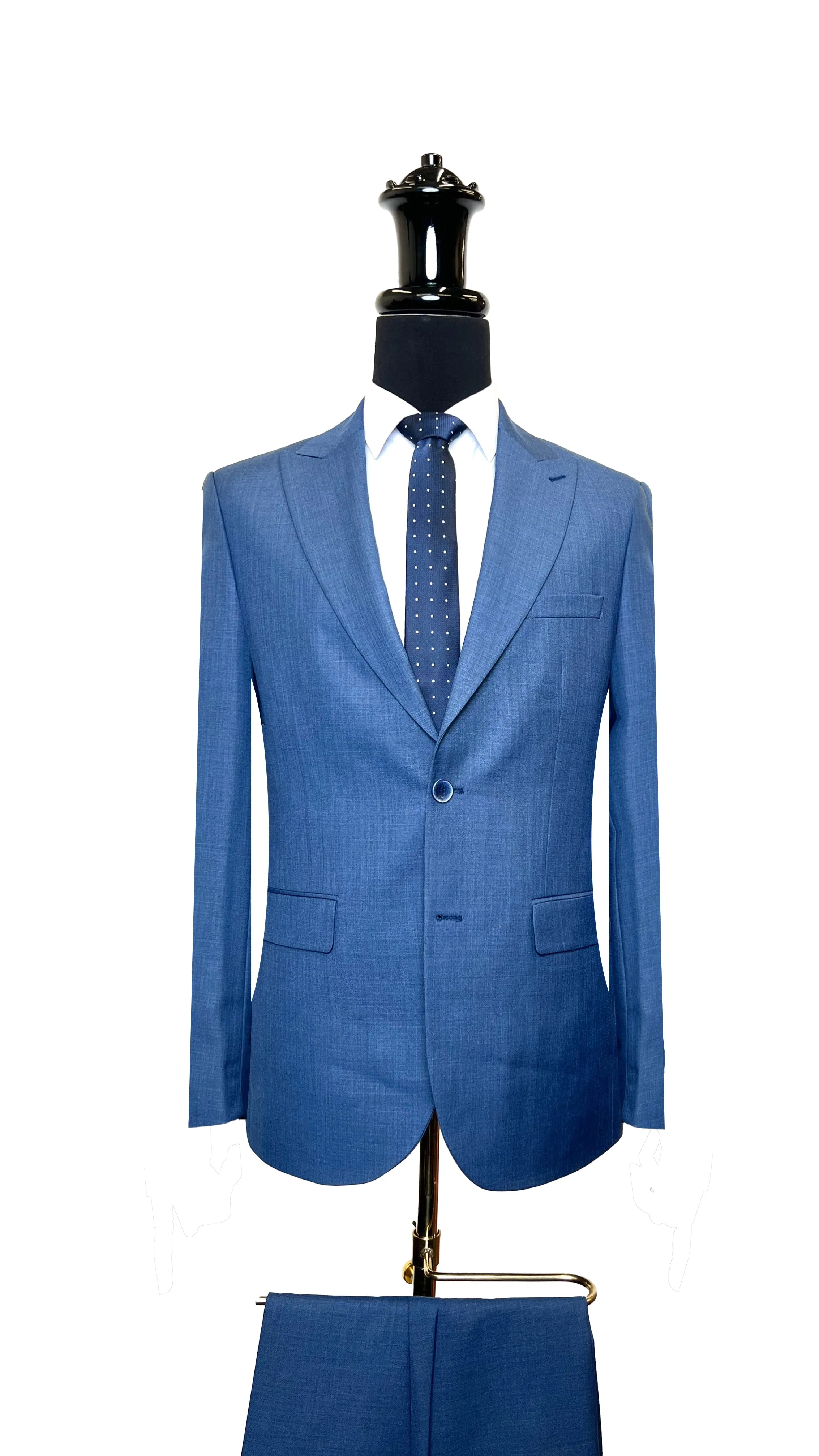 Vercini Classic Blue Textured Slim Fit Suit