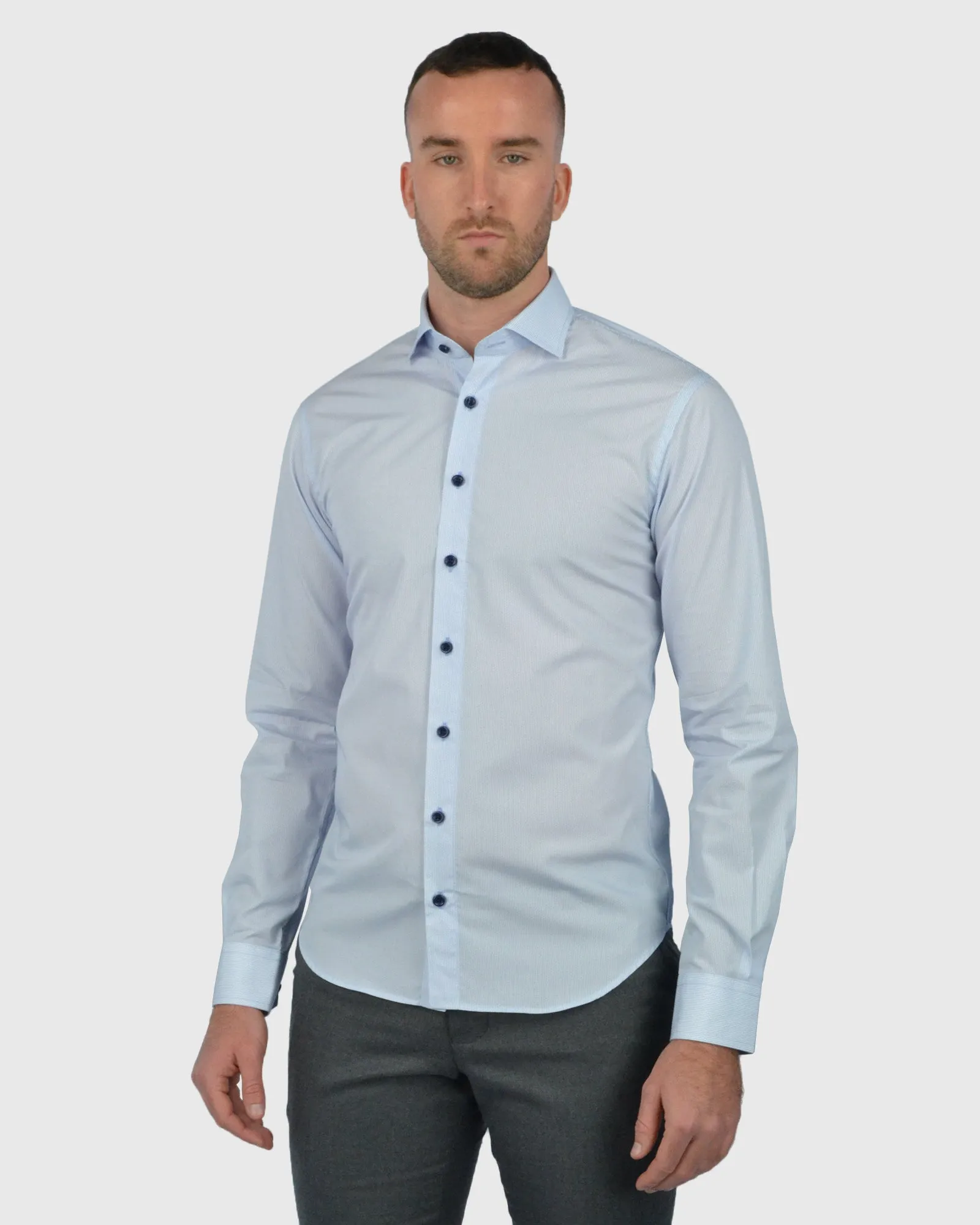 VINCENT & FRANKS S21SSP19021 BLUE PRINT SLIM SC SHIRT