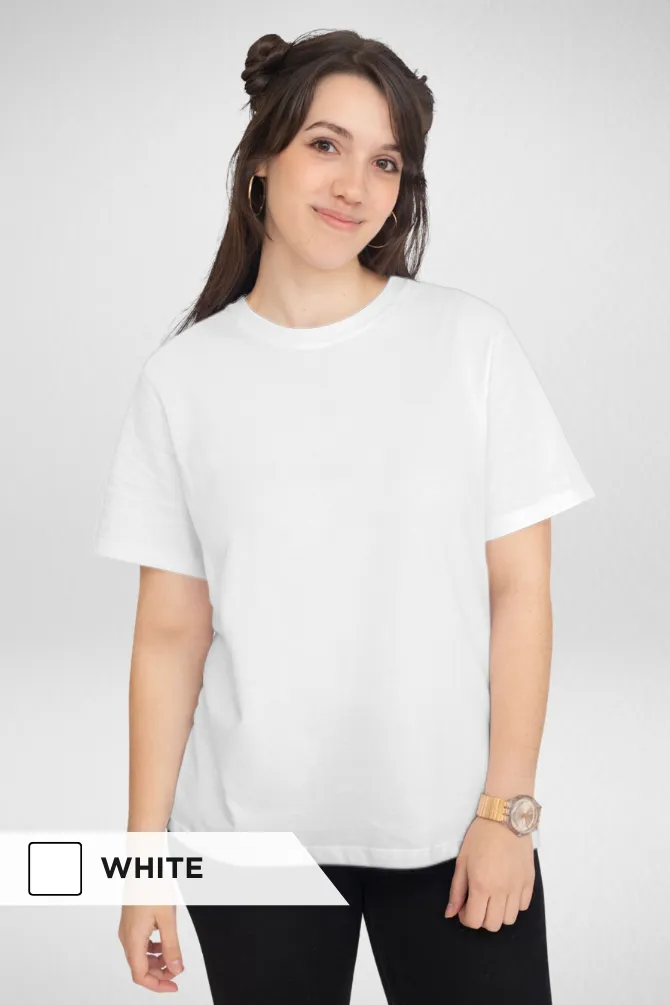 White and Lavender Plain T-shirts Combo for Women