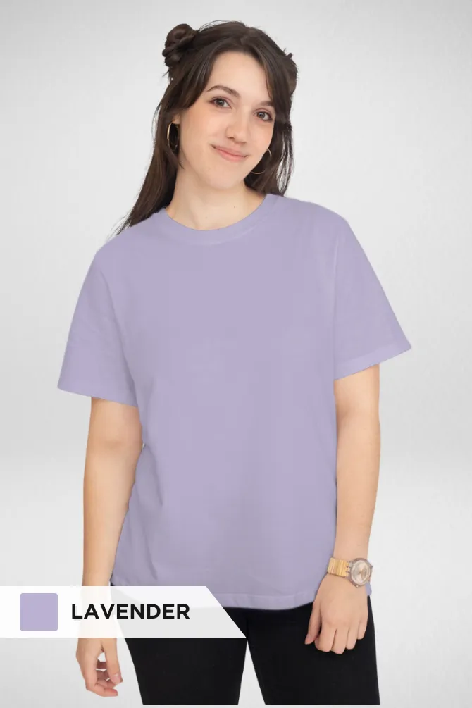 White and Lavender Plain T-shirts Combo for Women