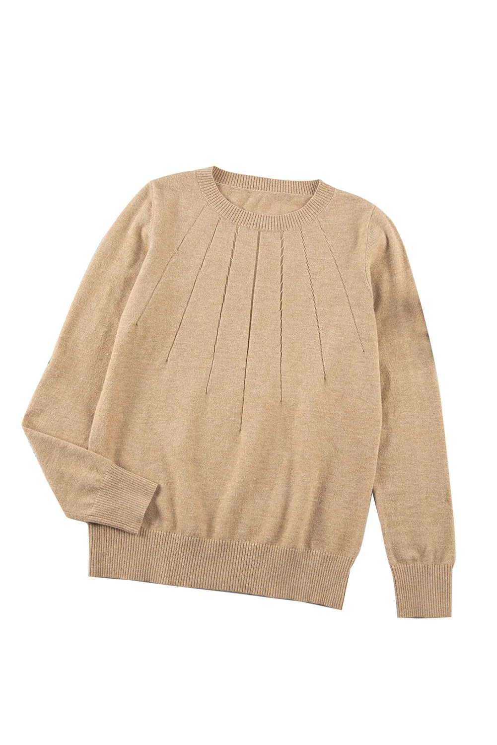 Womens Casual Lightweight Knit Pullover Crew Neck Long Sleeve Sweater Tops