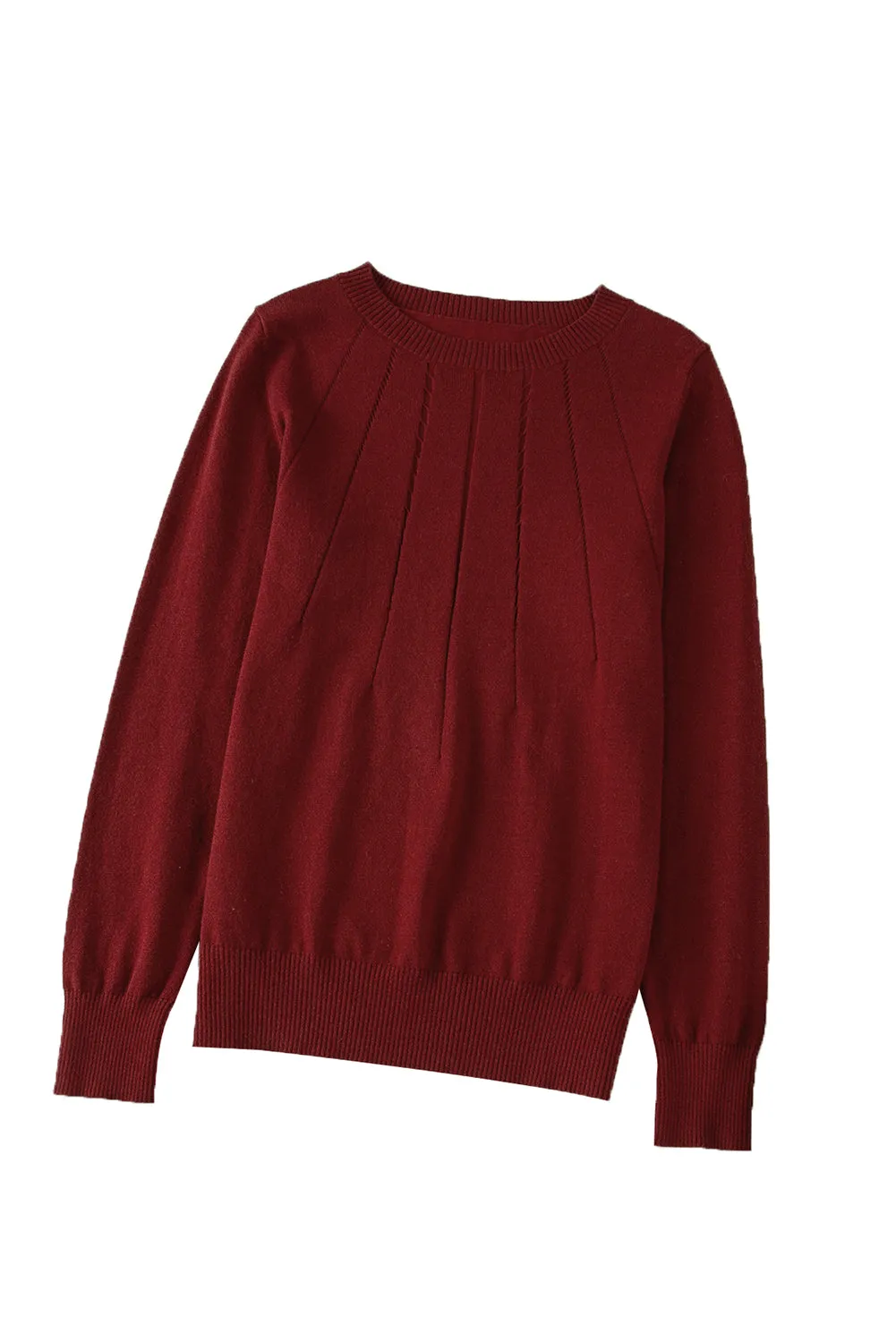 Womens Casual Lightweight Knit Pullover Crew Neck Long Sleeve Sweater Tops